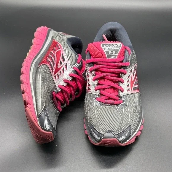 Brooks Glycerin 14 Women's Running Shoes Gray Pink Size 7.5 Athletic Sneakers - Picture 4 of 6